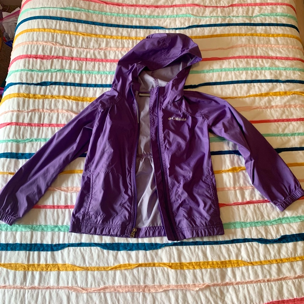 Purple Columbia Rain Jacket Girls size XS- EUC